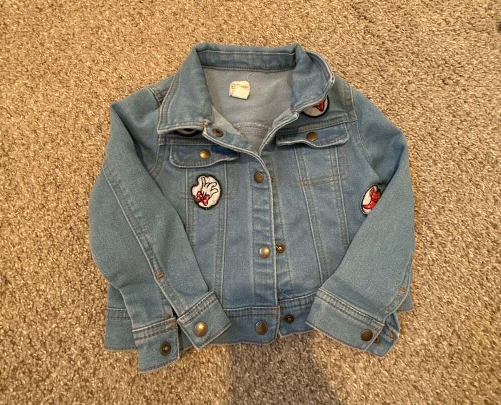 Disney Collection by Tutu Couture Minnie Mouse Patch Denim Jacket Size 3T